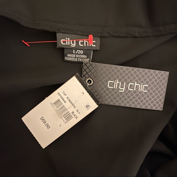 city chic romantic off shoulder bell sleeve black top size Large 20 - Picture 3 of 6